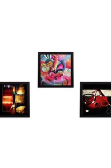 Set of 3 Satin Matt Textured Art Painting
