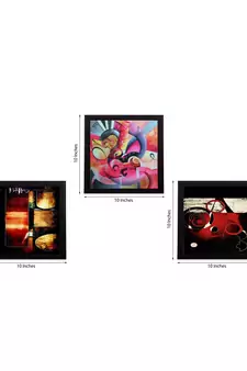 Set of 3 Satin Matt Textured Art Painting