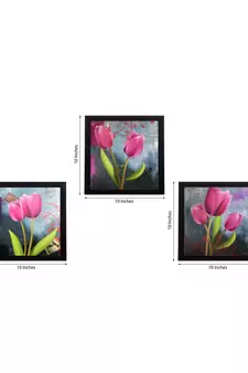 Set of 3 Satin Matt Textured Art Painting