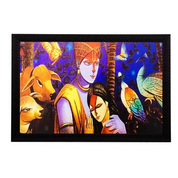 Radha Krishna Matt Textured UV Art Painting 1