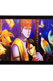 Radha Krishna Matt Textured UV Art Painting