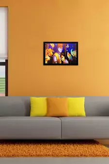 Radha Krishna Matt Textured UV Art Painting