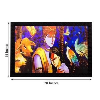Radha Krishna Matt Textured UV Art Painting 3