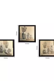 Set of 3 Satin Matt Textured Art Painting