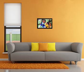 Radha Krishna Matt Textured UV Art Painting 2