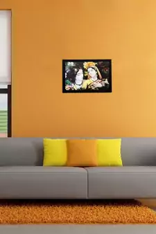 Radha Krishna Matt Textured UV Art Painting