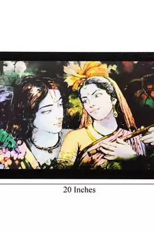Radha Krishna Matt Textured UV Art Painting
