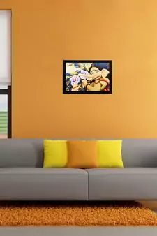 Lord Ganesha playing Flute Matt Textured UV Art Painting