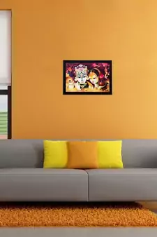 Radha Krishna Matt Textured UV Art Painting