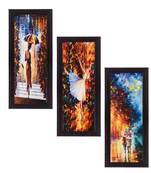 Set of 3 Satin Matt Textured Art Painting