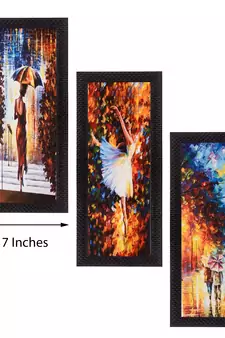 Set of 3 Satin Matt Textured Art Painting