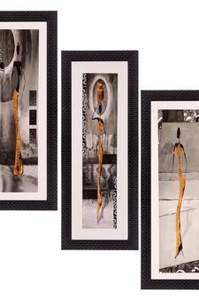 Set of 3 Satin Matt Textured Art Painting