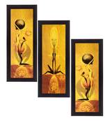 Set of 3 Satin Matt Textured Art Painting