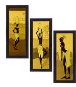 Set of 3 Satin Matt Textured Art Painting