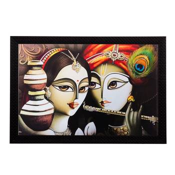 Radha Krishna Matt Textured UV Art Painting 1