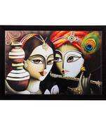Radha Krishna Matt Textured UV Art Painting