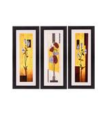 Set of 3 Satin Matt Textured Art Painting