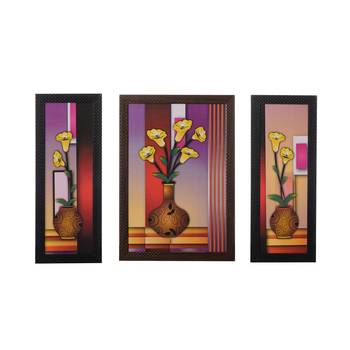 Set of 3 Satin Matt Textured Art Painting 1
