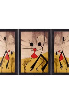 Set of 3 Satin Matt Textured Art Painting