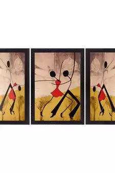 Set of 3 Satin Matt Textured Art Painting