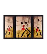Set of 3 Satin Matt Textured Art Painting