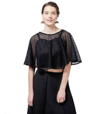Black Net and Art Silk Ready Made Saree Blouse 1