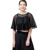 Black Net and Art Silk Ready Made Saree Blouse