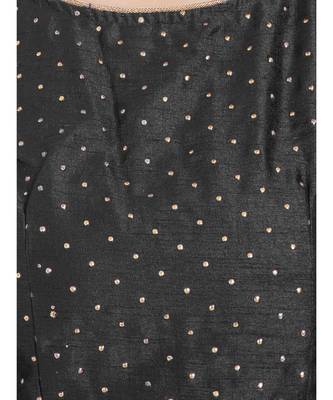 Black Art Silk N Faux Georgette Art Silk Ready-Made Saree Blouse 4