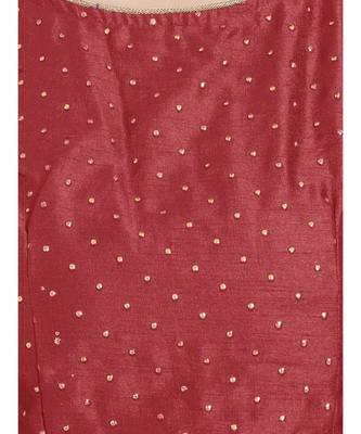 Maroon  Art Silk N Faux Georgette Art Silk Ready-Made Saree Blouse 4
