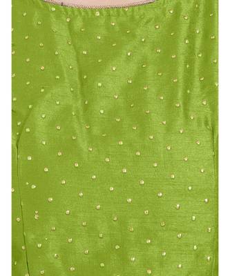 Parrot Green  Art Silk N Faux Georgette Art Silk Ready-Made Saree Blouse 4