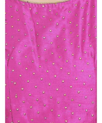 Pink  Art Silk N Faux Georgette Art Silk Ready-Made Saree Blouse 4