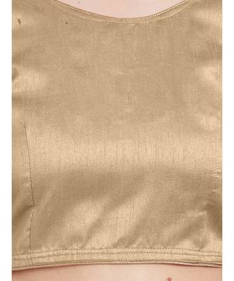Beige N Black Art Silk Art Silk Ready-Made Saree Blouse 4