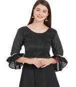 Black Art Silk Art Silk Ready-Made Saree Blouse