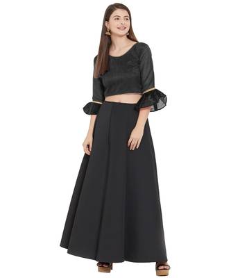 Black Art Silk Art Silk Ready-Made Saree Blouse 2