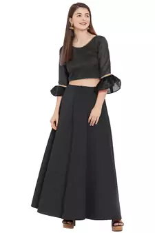 Black Art Silk Art Silk Ready-Made Saree Blouse