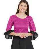 Pink N Black Art Silk Art Silk Ready-Made Saree Blouse