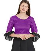 Wine N Black Art Silk Art Silk Ready-Made Saree Blouse