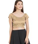 Beige Art Silk Art Silk Ready-Made Saree Blouse