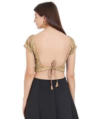 Beige Art Silk Art Silk Ready-Made Saree Blouse 3