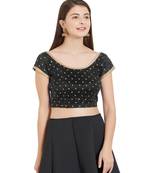 Black Art Silk Art Silk Ready-Made Saree Blouse