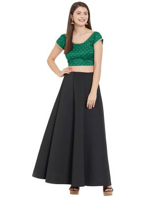 Dark Green Art Silk Art Silk Ready-Made Saree Blouse 2