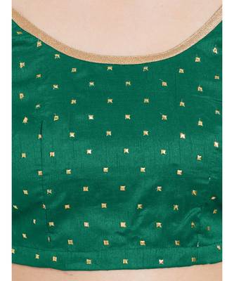 Dark Green Art Silk Art Silk Ready-Made Saree Blouse 4