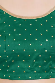Dark Green Art Silk Art Silk Ready-Made Saree Blouse