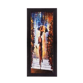 Lady Under Umbrella Matt Texture UV Art Painting 1