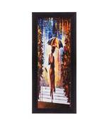 Lady Under Umbrella Matt Texture UV Art Painting