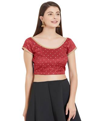 Maroon Art Silk Art Silk Ready-Made Saree Blouse 1