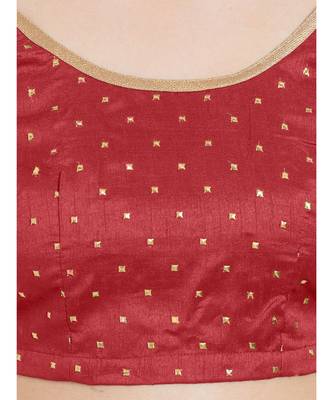 Maroon Art Silk Art Silk Ready-Made Saree Blouse 4