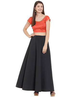 Orange Art Silk Art Silk Ready-Made Saree Blouse 2
