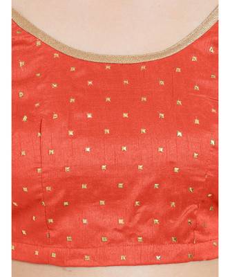 Orange Art Silk Art Silk Ready-Made Saree Blouse 4