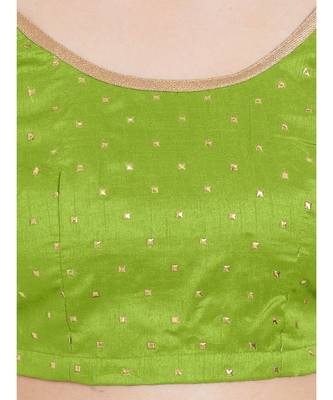 Parrot Green Art Silk Art Silk Ready-Made Saree Blouse 4
